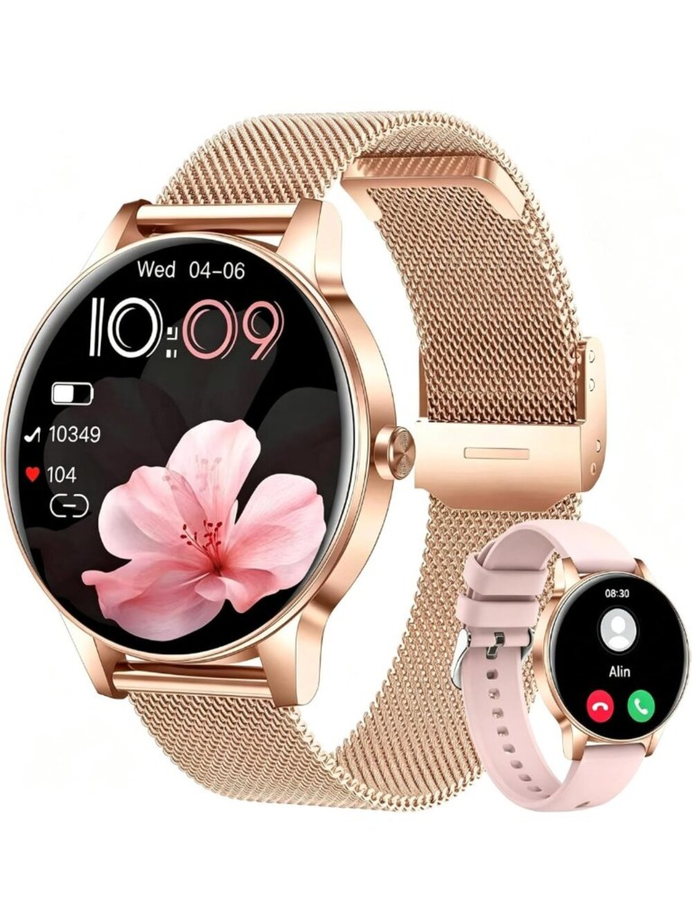 Stylish 1.27" Smart Watch for Women - Fitness Tracker, Heart Rate & Sleep